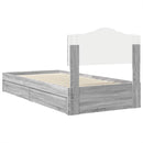 vidaXL Tárolós Ágy fejtámlával Szürke Sonoma 90 x 190 cm Faanyag