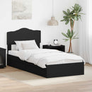 vidaXL Tárolós Ágy fejtámlával fiókkal Fekete 70 x 190 cm Faanyag