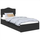 vidaXL Tárolós Ágy fejtámlával fiókkal Fekete 70 x 190 cm Faanyag