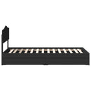 vidaXL Tárolós Ágy fejtámlával fiókkal Fekete 70 x 190 cm Faanyag