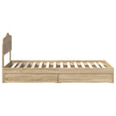 vidaXL Tárolós Ágy fejtámlával Sonoma tölgy 70 x 190 cm Faanyag