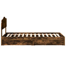 vidaXL Tárolós Ágy fejtámlával Füstölt tölgy 70 x 190 cm Faanyag