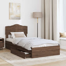 vidaXL Tárolós Ágy fejtámlával fiókkal Barna Tölgy 70 x 190 cm Faanyag