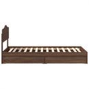 vidaXL Tárolós Ágy fejtámlával fiókkal Barna Tölgy 70 x 190 cm Faanyag