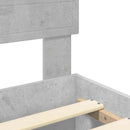 vidaXL Ágykeret fejtámlával fiókkal Beton Szürke 160 x 200 cm Faanyag