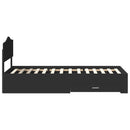 vidaXL Ágykeret fejtámlával fiókkal Fekete 100 x 200 cm Faanyag