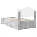 vidaXL Ágykeret fejtámlával fiókkal Beton Szürke 100 x 200 cm Faanyag