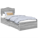 vidaXL Ágykeret fejtámlával fiókkal Szürke Sonoma 70 x 190 cm Faanyag