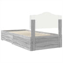 vidaXL Ágykeret fejtámlával fiókkal Szürke Sonoma 70 x 190 cm Faanyag