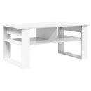 vidaXL Dohányzóasztal tárolóval Fehér 96 x 54 x 44 cm Faanyag