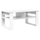 vidaXL Dohányzóasztal tárolóval Fehér 96 x 54 x 44 cm Faanyag