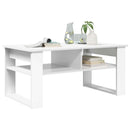 vidaXL Dohányzóasztal tárolóval Fehér 96 x 54 x 44 cm Faanyag