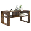 vidaXL Dohányzóasztal tárolóval Füstölt tölgy 96 x 54 x 44 cm Faanyag