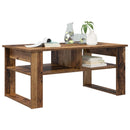 vidaXL Dohányzóasztal tárolóval Öreg fa 96 x 54 x 44 cm Faanyag