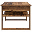 vidaXL Dohányzóasztal tárolóval Öreg fa 96 x 54 x 44 cm Faanyag