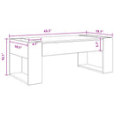vidaXL Dohányzóasztal Beton Szürke 110 x 50 x 41 cm Faanyag