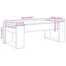 vidaXL Dohányzóasztal Füstölt tölgy 110 x 50 x 41 cm Szerelt Fa