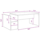 vidaXL Dohányzóasztal Fehér 90 x 45 x 35 cm Faanyag
