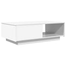 vidaXL Dohányzóasztal fiókkal tárolóval Fehér 95 x 55 x 31 cm Faanyag