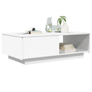 vidaXL Dohányzóasztal fiókkal tárolóval Fehér 95 x 55 x 31 cm Faanyag