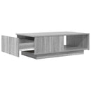 vidaXL Dohányzóasztal fiókkal Szürke Sonoma 95 x 55 x 31 cm Faanyag