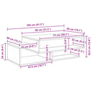 vidaXL Dohányzóasztal Beton Szürke 105 x 50 x 32,5 cm Faanyag