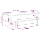 vidaXL Dohányzóasztal Beton Szürke 100 x 46 x 35 cm Faanyag