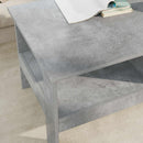 vidaXL Dohányzóasztal Beton Szürke 90 x 50 x 45 cm Faanyag