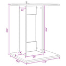 vidaXL Oldal asztal Fehér 45 x 40 x 62,5 cm Faanyag