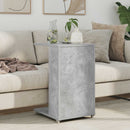 vidaXL Oldal asztal kerékkel Beton Szürke 40 x 35 x 60 cm Faanyag
