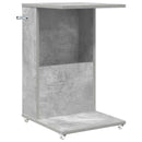 vidaXL Oldal asztal kerékkel Beton Szürke 40 x 35 x 60 cm Faanyag