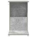vidaXL Oldal asztal kerékkel Beton Szürke 40 x 35 x 60 cm Faanyag