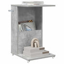 vidaXL Oldal asztal kerékkel Beton Szürke 40 x 35 x 60 cm Faanyag
