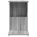vidaXL Oldal asztal kerékkel Szürke Sonoma 40 x 35 x 60 cm Faanyag