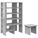 vidaXL Cipőszekrény polcokkal tárolóval 2 pcs Beton Szürke Faanyag