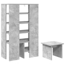 vidaXL Cipőszekrény polcokkal tárolóval 2 pcs Beton Szürke Faanyag