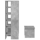 vidaXL Cipőszekrény polcokkal tárolóval 2 pcs Beton Szürke Faanyag