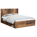 vidaXL Ágykeret tárolóval és fejtámlával Antik Fa 120 x 190 cm