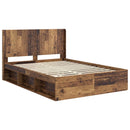 vidaXL Ágykeret tárolóval és fejtámlával Antik Fa 120 x 190 cm