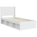 vidaXL Ágykeret tárolóval és fejtámlával Fehér 100 x 200 cm Szerelt Fa