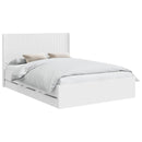 vidaXL Ágykeret tárolóval és fejtámlával Fehér 140 x 190 cm Szerelt Fa