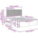 vidaXL Ágykeret tárolóval és fejtámlával Füstös Tölgy 120 x 200 cm