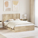 vidaXL Ágykeret tárolóval és fejtámlával Sonoma Tölgy 120 x 190 cm