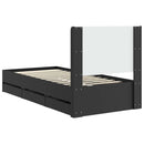 vidaXL Ágykeret tárolóval és fejtámlával Fekete 90 x 200 cm Szerelt Fa