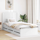 vidaXL Ágykeret tárolóval és fejtámlával Fehér 90 x 190 cm Szerelt Fa