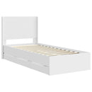 vidaXL Ágykeret tárolóval és fejtámlával Fehér 90 x 190 cm Szerelt Fa