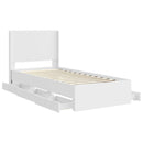 vidaXL Ágykeret tárolóval és fejtámlával Fehér 90 x 190 cm Szerelt Fa