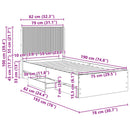 vidaXL Ágykeret tárolóval és fejtámlával Sonoma Tölgy 75 x 190 cm