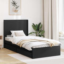 vidaXL Ágykeret tárolóval és fejtámlával Fekete 90 x 190 cm Szerelt Fa
