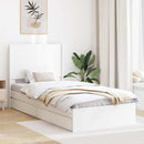 vidaXL Ágykeret tárolóval és fejtámlával Fehér 75 x 190 cm Szerelt Fa
